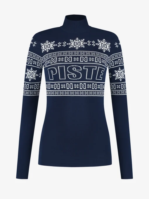 Aansluitende top met logo patroon en col