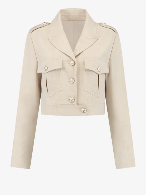 Cropped jacket met FH knopen