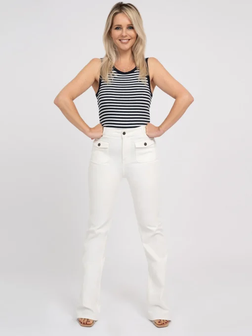 Flare broek met voor zakken