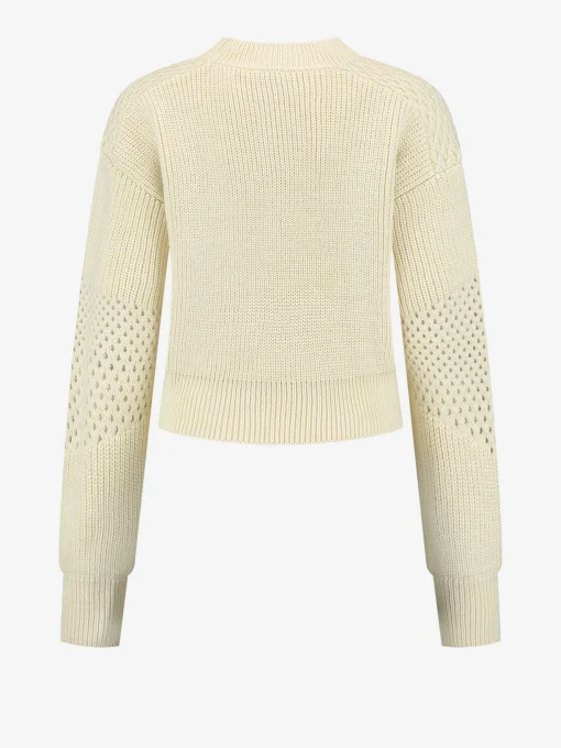Kabelgebreide trui met turtleneck