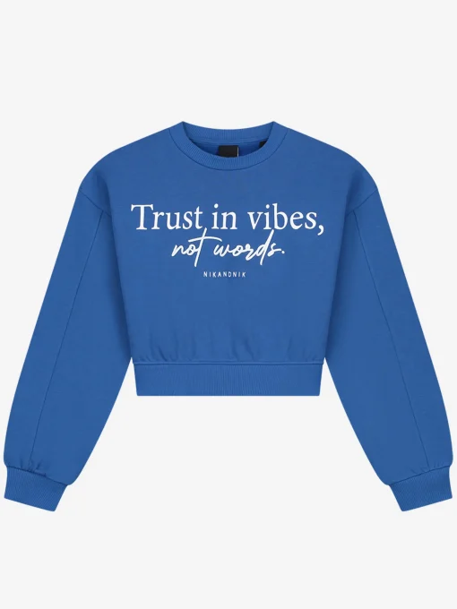 Korte sweater met tekst