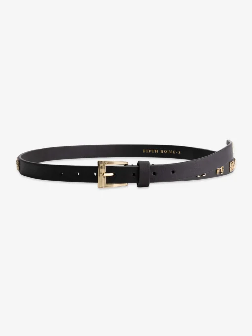 Leren riem met FH-logo studs