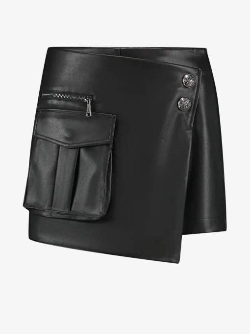 Leren-look skort