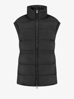 Puffer jas met capuchon en getailleerde taille