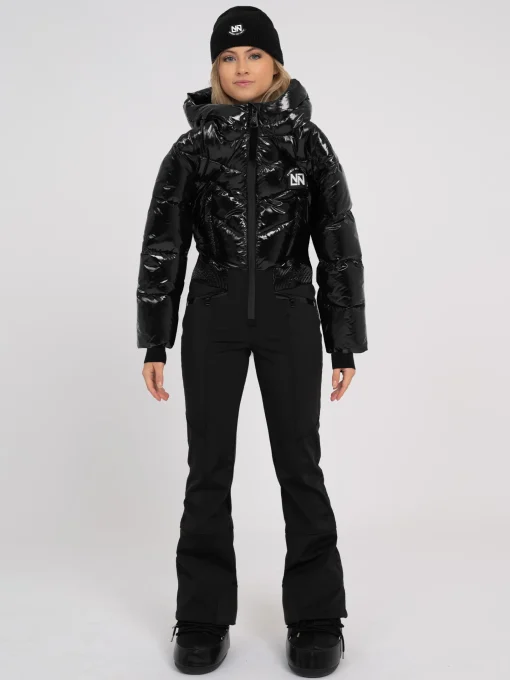 Ski jumpsuit met capuchon en verstelbare taille